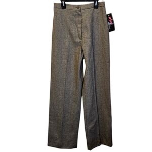 Vintage Wool-Blend Trissi Gray Herringbone Women's Pants Trousers Size 6